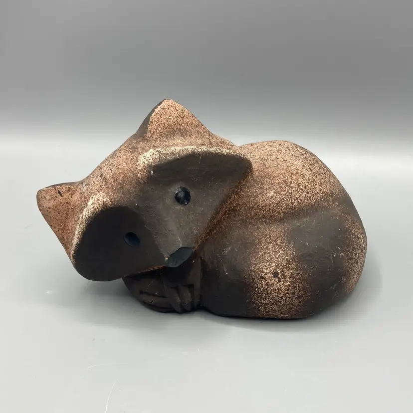 Vintage Dane Burr Pottery Raccoon Figurine Sculpture