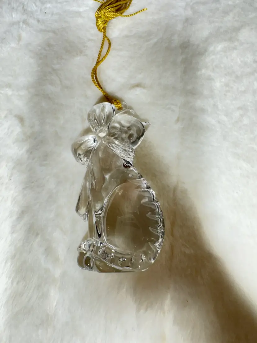 VTG Crystal Cat Ornament