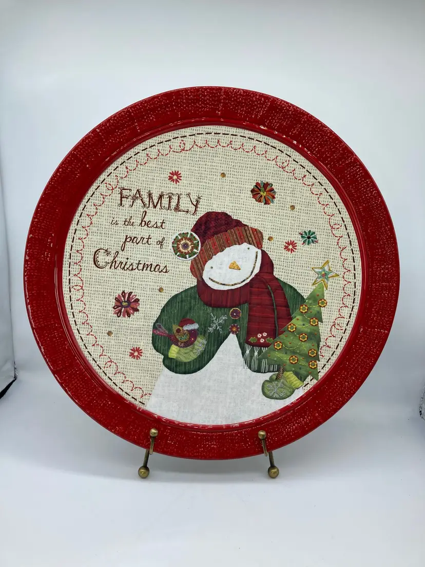 Cracker Barrel Christmas platter designed by Lori Siebert, 13"