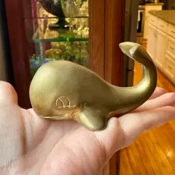 Brass Whale Figurine