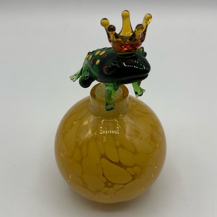 Frog Prince Yellow Perfume Bottle Designed By Cesar Palma Handmade In Taiwan 1998