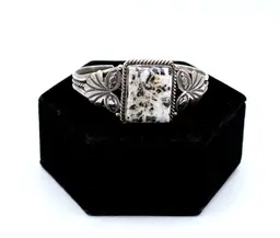 Michael Spencer Navajo sterling silver white quartz cuff  34.5g