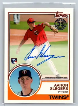 Aaron Slegers 2018 Topps 1983 35th Anniversary Auto Rookie RC Twins Pitcher