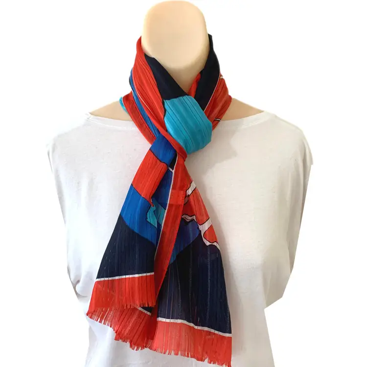 Abstract Long Fashion Scarf Rectangle Retro Fringed Edge Vintage