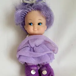 Vintage UD Co. 5" Doll – Purple Outfit – 1970s