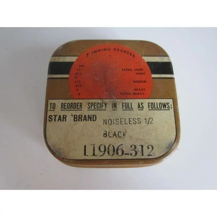 1930's The Webster Star Brand Typewriter Ribbon Tin