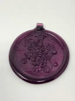 Purple Glass Grape Suncatcher Ornament
