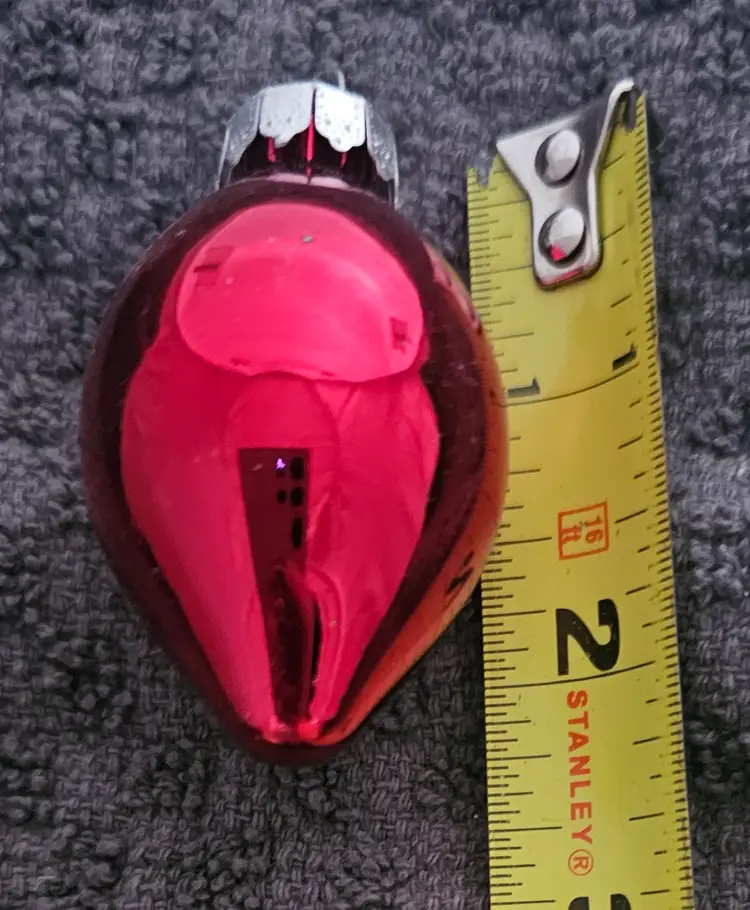 3 Vintage Pear Teardrop Shaped Glass Christmas Ornaments