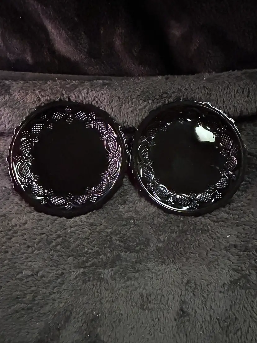 A Pair Of 1876 Cape Cod Collection  Ruby Red Glass Vintage Plates