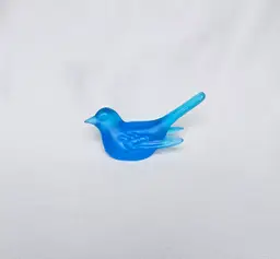 Vintage Westmoreland Blue Satin Glass Bird Figurine