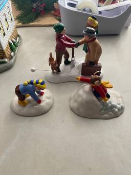 Department 56 kids playing in the snow figurines