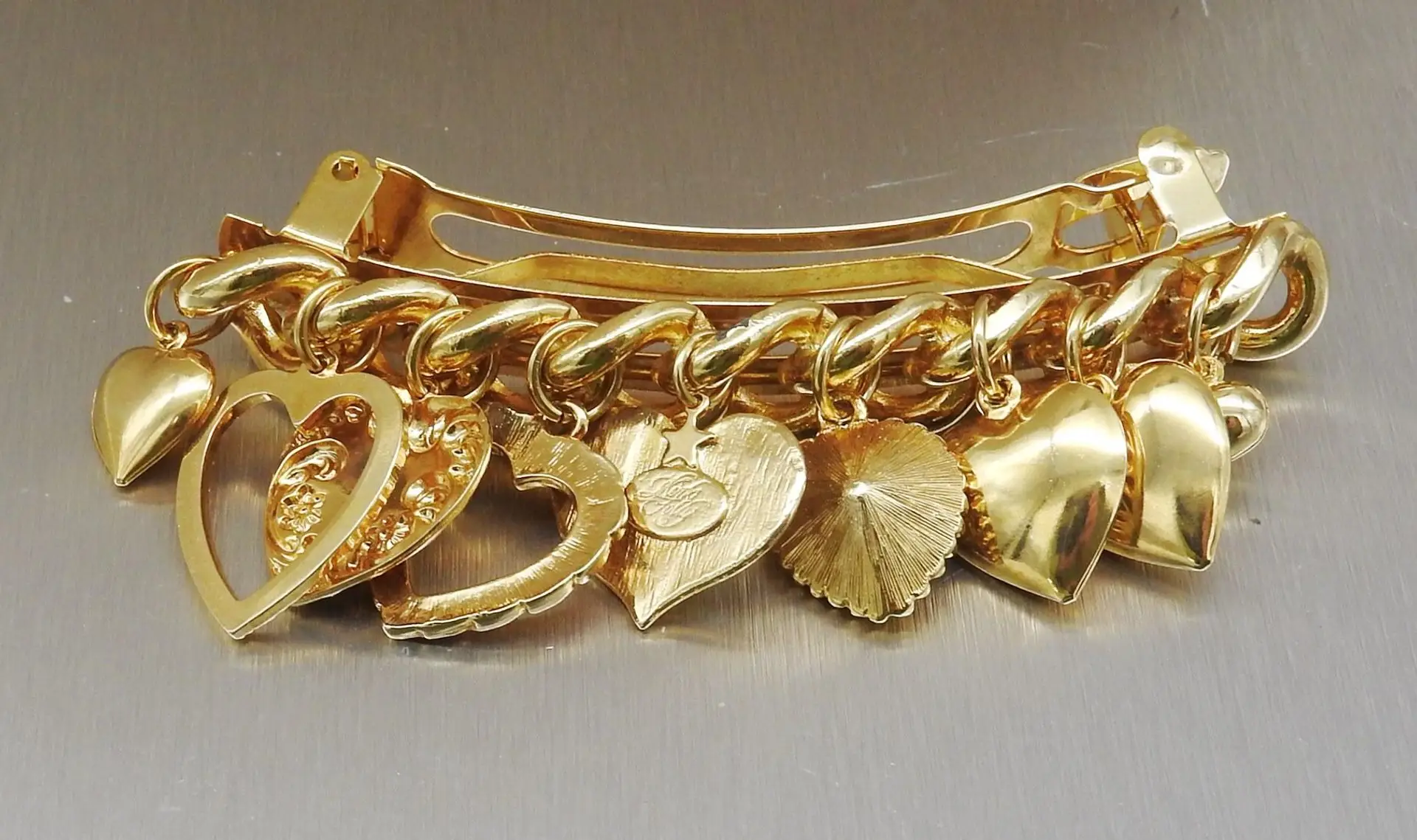 Vintage! Kirks Folly Gold w/Rose\'s & Faux Pearl Design Hair Barrette Similar Items to Exquisite Kirks Folly Ornate Large  main image 4