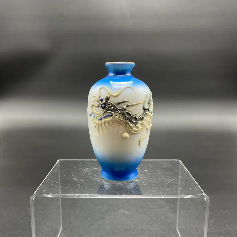 Drangonware Small Porcelain Vase Japanese Pottery Blue Vintage