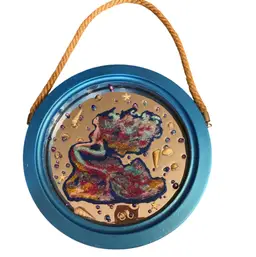 Round Mermaid Hanging Upcycled Coastal Mirror