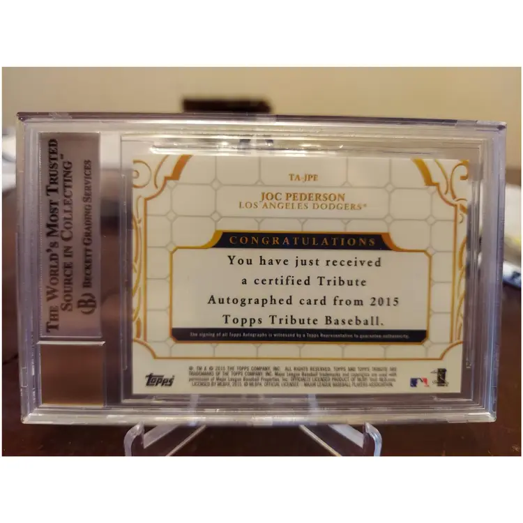 2015 Topps Tribute Framed Auto Joc Pederson Green