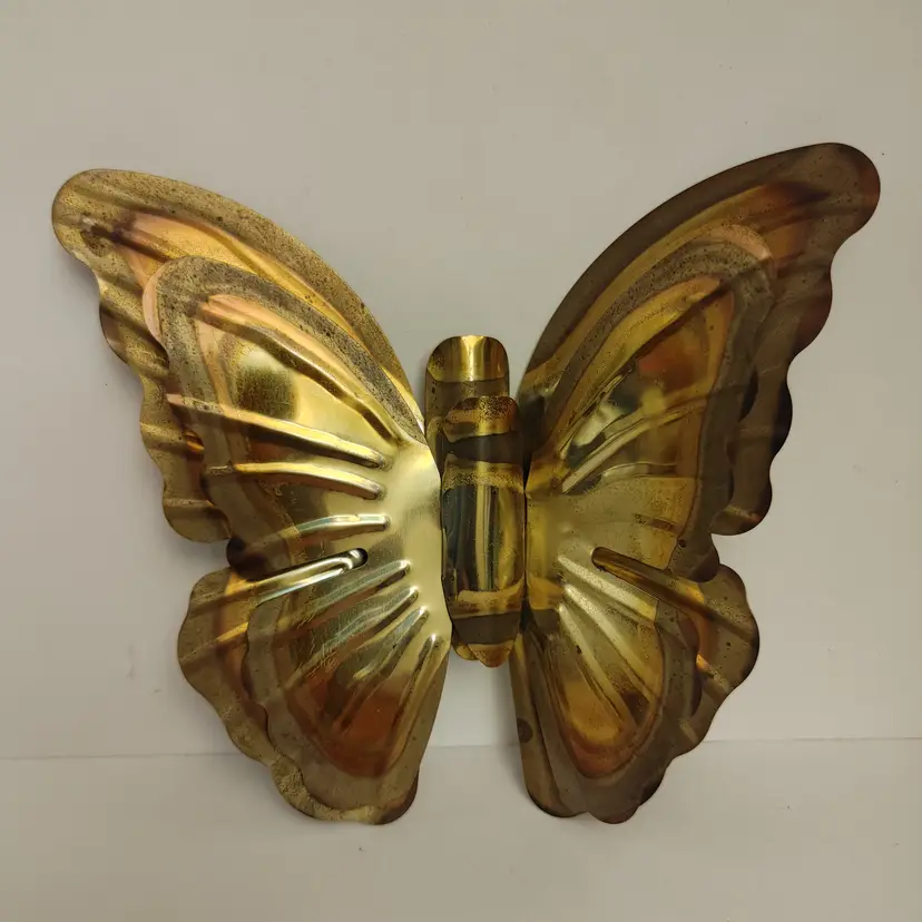 MCM Brass Butterfly Wall Art. 1970's. 6.25w x 5.5h.