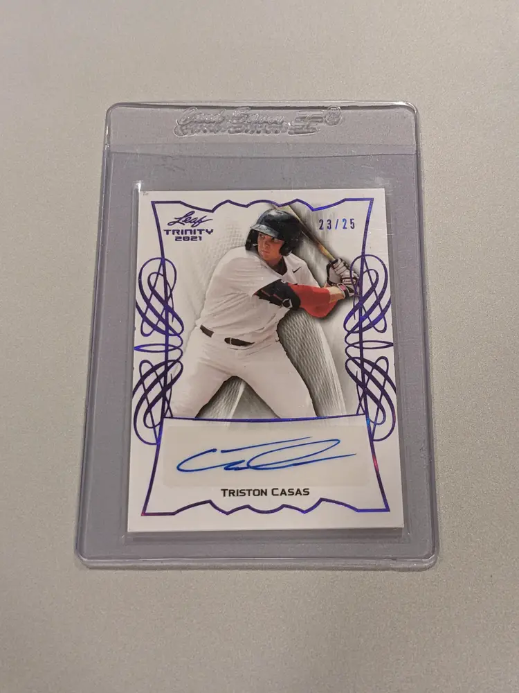 Triston Casas Auto 2021 Leaf Trinity - 23/25 Blue Autograph #BA-TC1