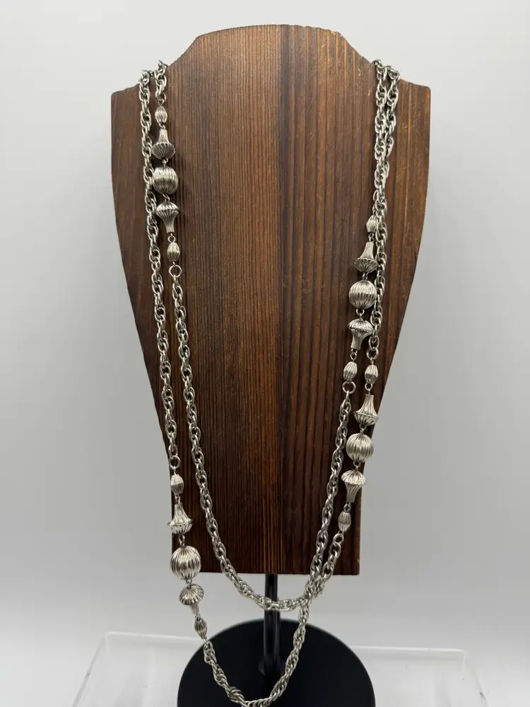 Vintage Silver Tone Belt 52”