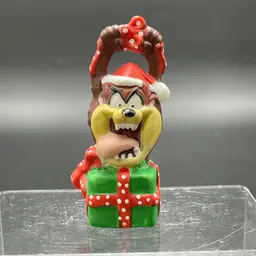 Looney Tunes Taz with Present Christmas Ornament Ceramic Vintage 1997