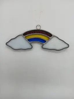Rainbow With Clouds Stained Glass Suncatcher