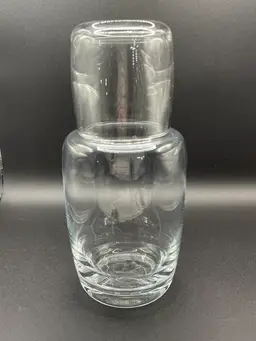 Anchor Hocking Clear Glass Tumble Up Bedside Carafe