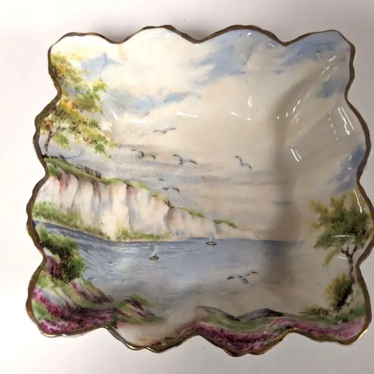 Paragon Bone China England SweetMeat Dish Cliffs of Dover hand painted trinket