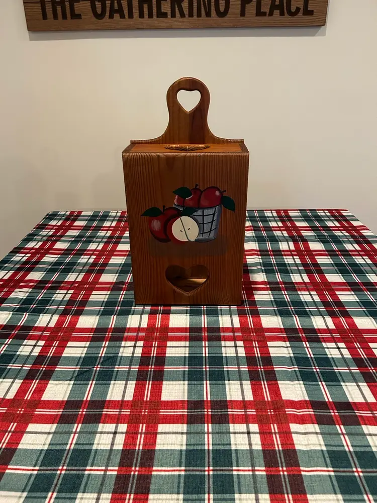 Vintage Wooden Apple Bag Holder  11 X 8 In. Made 1997