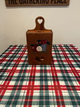 Vintage Wooden Apple Bag Holder 11 X 8 In. Made 1997