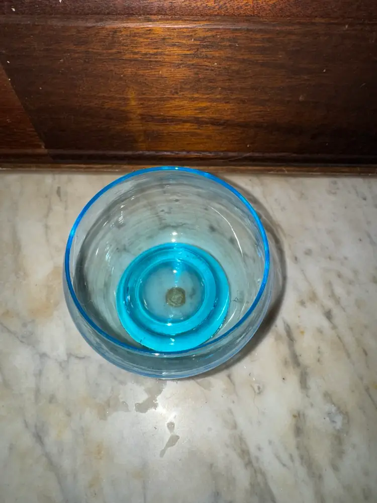 Blue Glass Tealight Votive Holder Italy