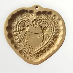 Vtg Brown Bag Cookie Mold 1985 Victorian Heart Doves Wedding Valentine Lace