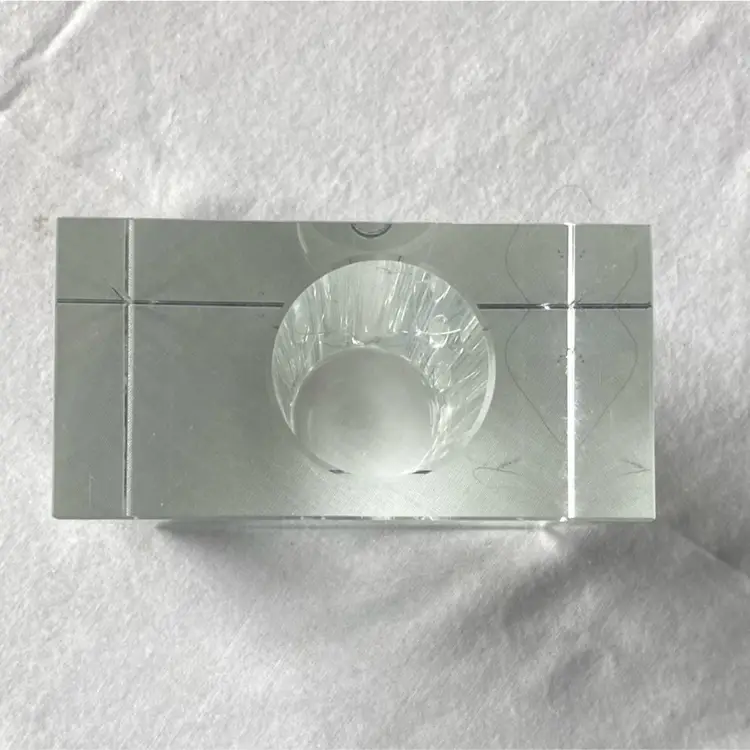 Crystal Glass Block Vase 4.25”h