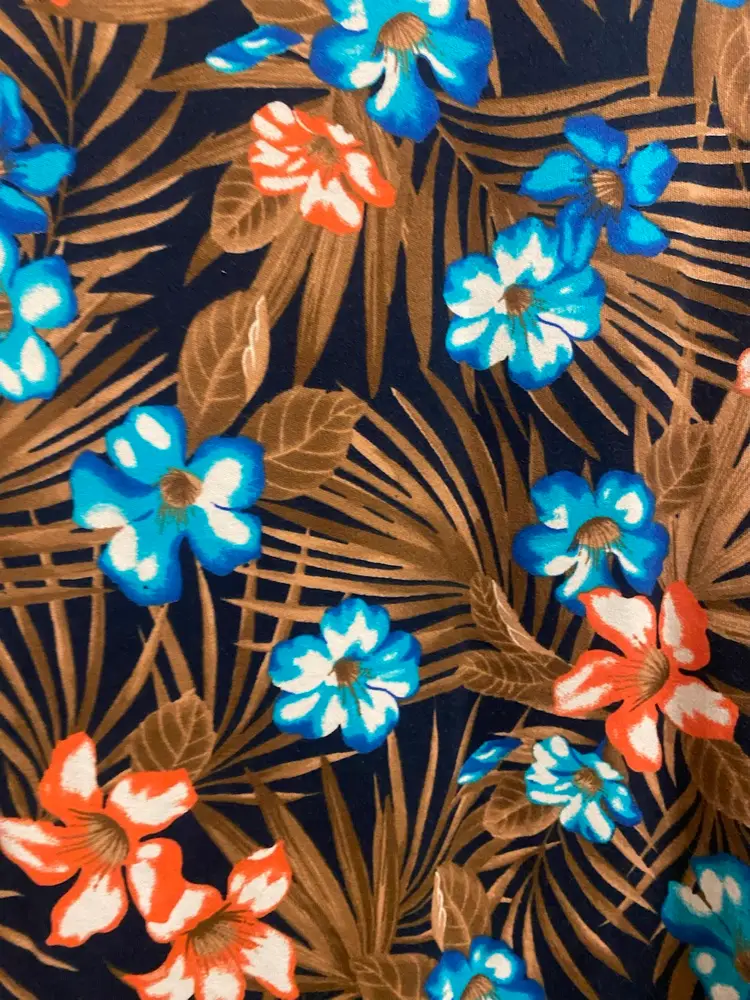 Lands End Womens Tank Top 3X 3XL Tropical Floral Hawaiian Print Palm Flowers