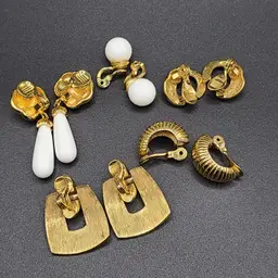 MONET Gold Tone Clip-on Earrings 5 Pairs