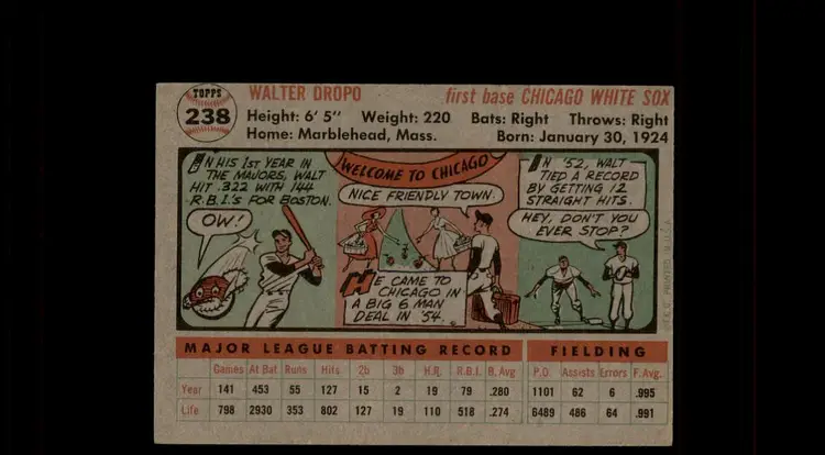 1956 Topps #238 Walt Dropo - (pk-tl2) - Chicago White Sox