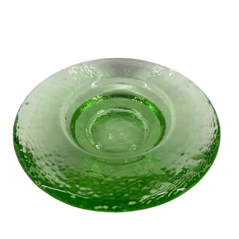 Fire And Light Green Celery Recycled Glass Footed Pillar Candle Holder