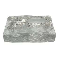 Vintage Mid Century Modern Scandinavian Kosta Boda Sweden Pipe Holder Ashtray 6.5”   4.5”