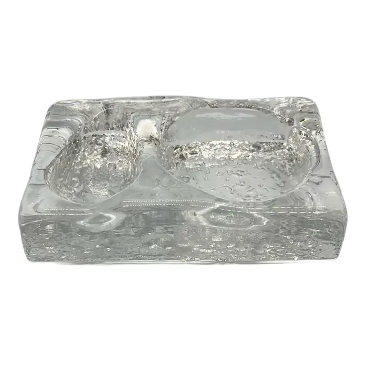 Vintage Mid Century Modern Scandinavian Kosta Boda Sweden Pipe Holder Ashtray 6.5”   4.5”