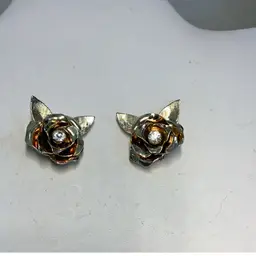 Coro Rhinestone & Goldtone Clipon Earrings