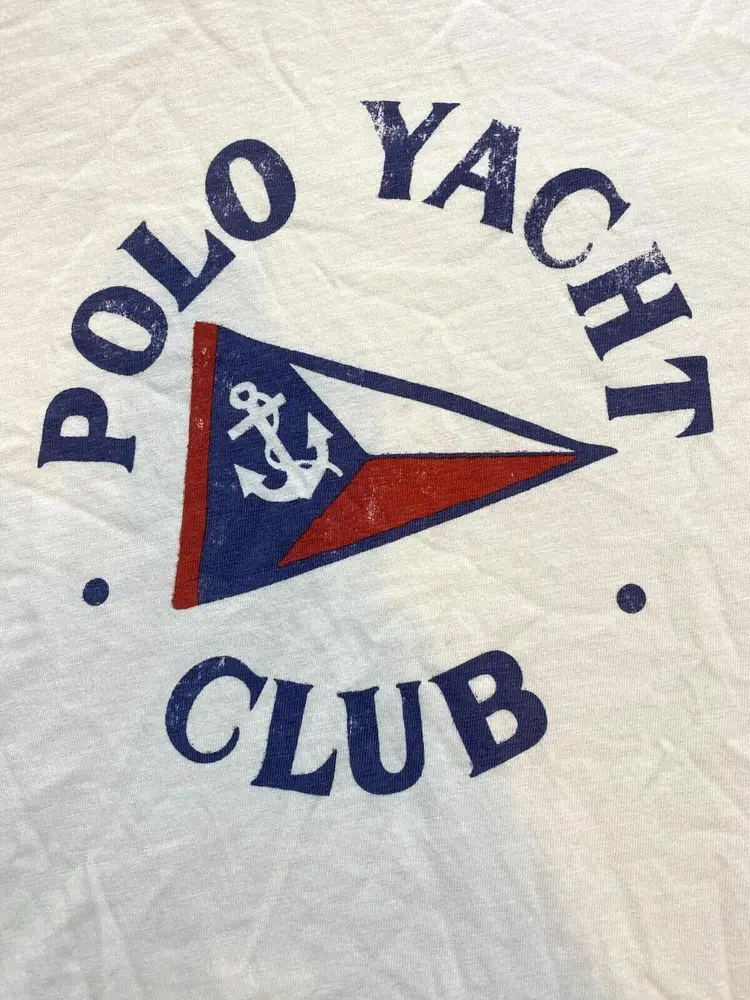 Ralph Lauren Shirt Adult Extra Large Polo Yacht Club Single Stitch Anchor Mens