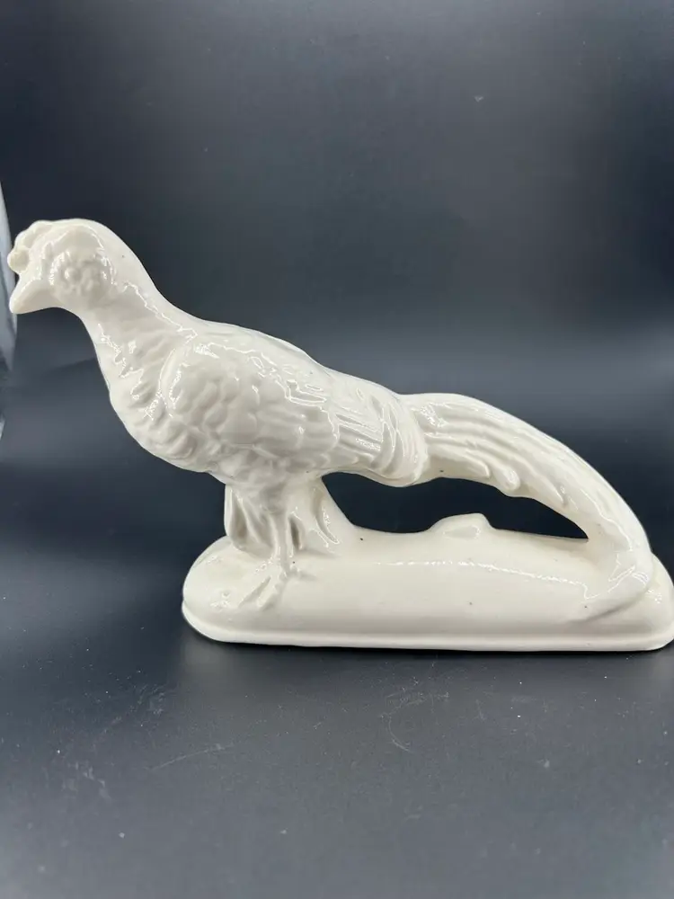 VINTAGE WHITE CERAMIC PHEASANT