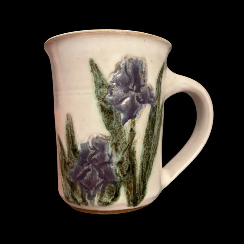 Studio Art Pottery Mug- Irises-