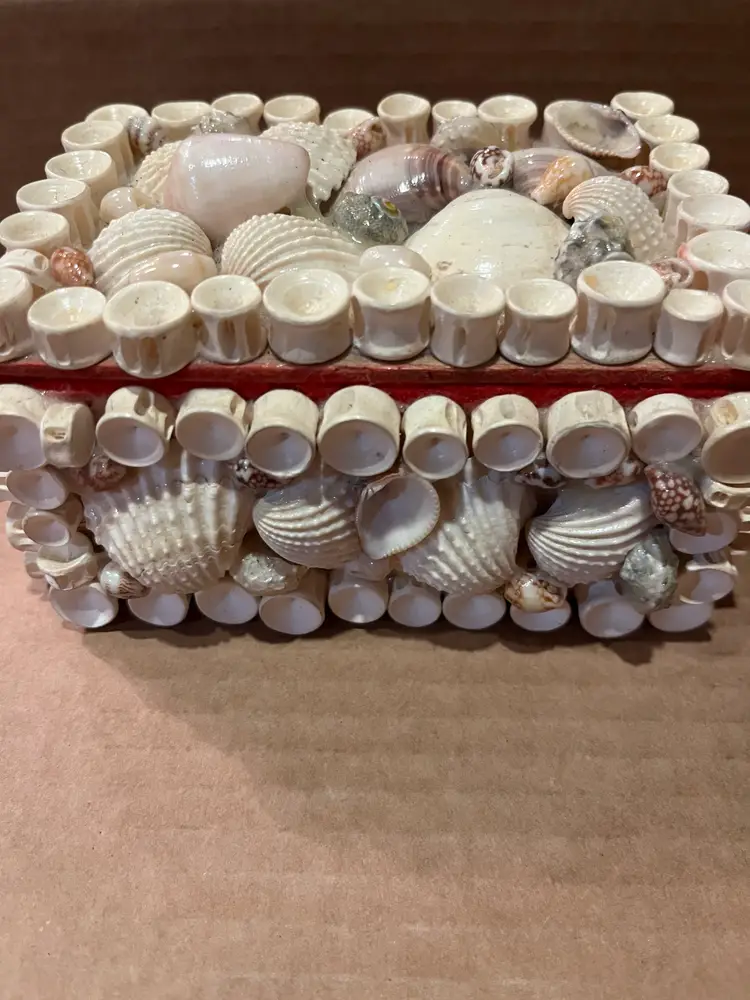 Vintage shell trinket box