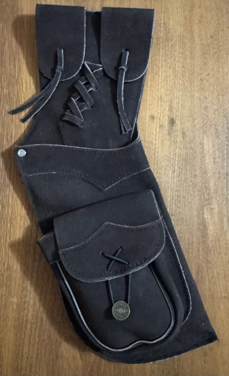 UNIVERSE ARCHERY Hip Arrow Quiver Genuine Suede Leather Arrow Holder Dark Brown