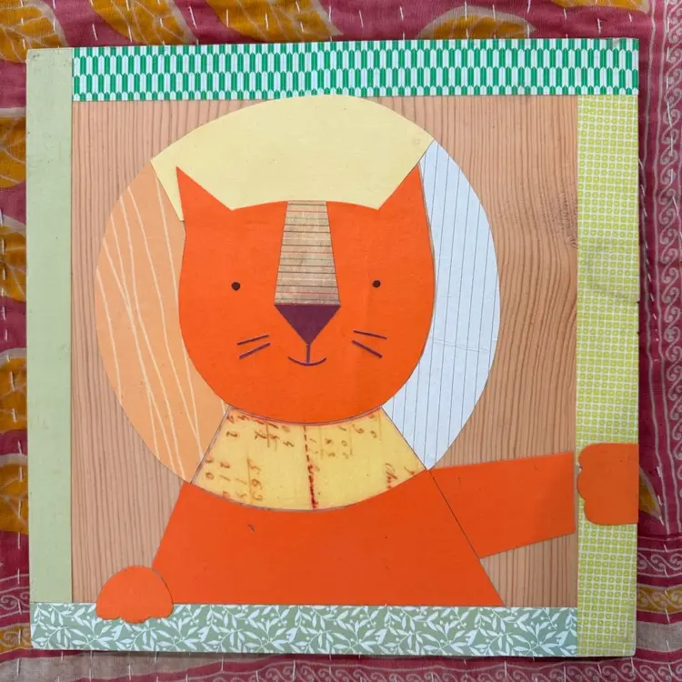 Made By Me! Lion Collage Wood Wall Art