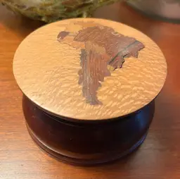 Vintage Inlaid Wood Trinket Box South America