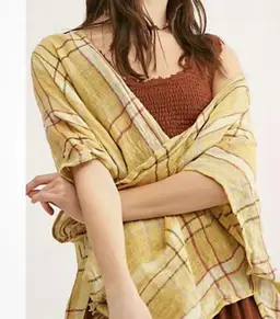 Lot of 23 Free People Reverie plaid linen cotton blend kimonos