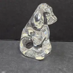 Baccarat Crystal Dog Figurine Paperweight Danbury Mint