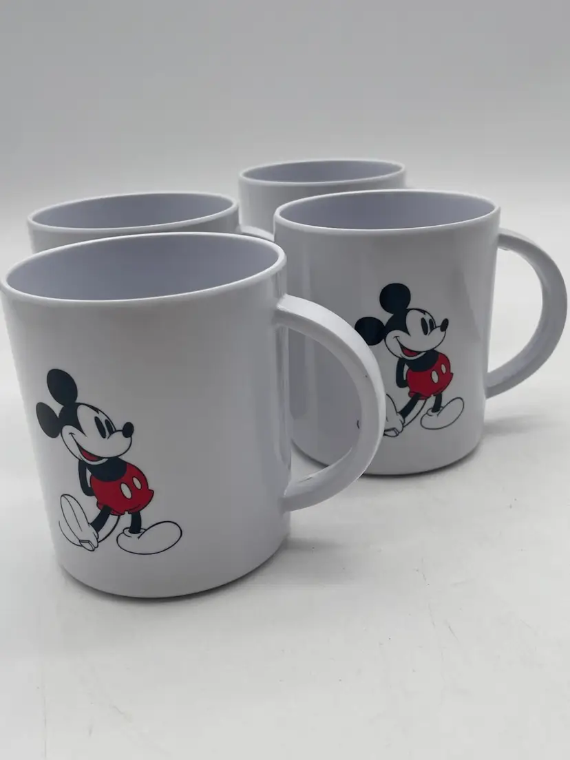 Set Of 4 Plastic Walt Disney Mickey Mouse