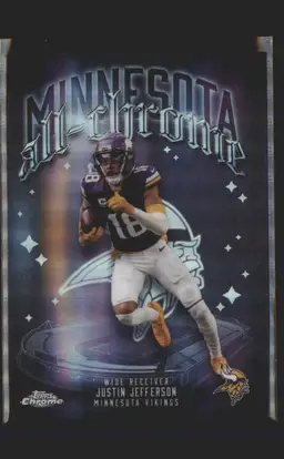 Justin Jefferson 2025 Topps Chrome #ACT-6 All-Chrome Team Refractor - (138) - Minnesota Vikings