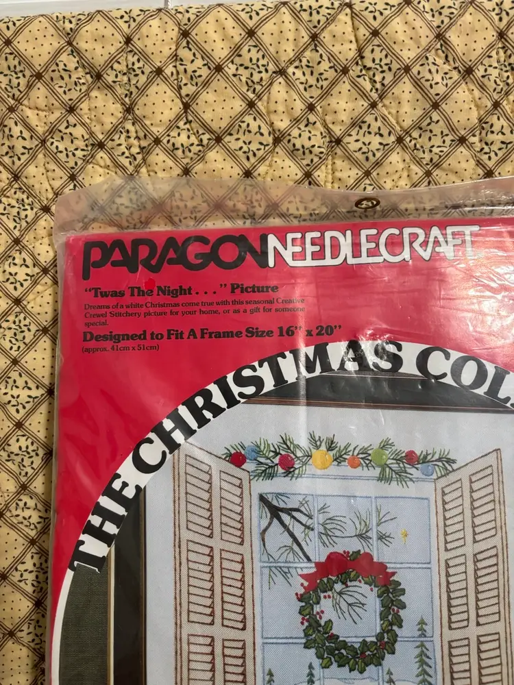 Vintage 1978 Paragon Needlecraft Kit “Twas The Night” Stitchery NOS